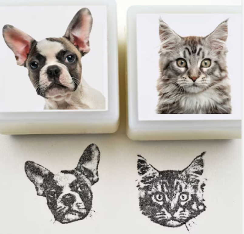 Custom Pet Portrait Stamp gift idea for dog lover